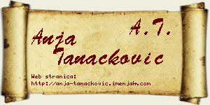 Anja Tanacković vizit kartica